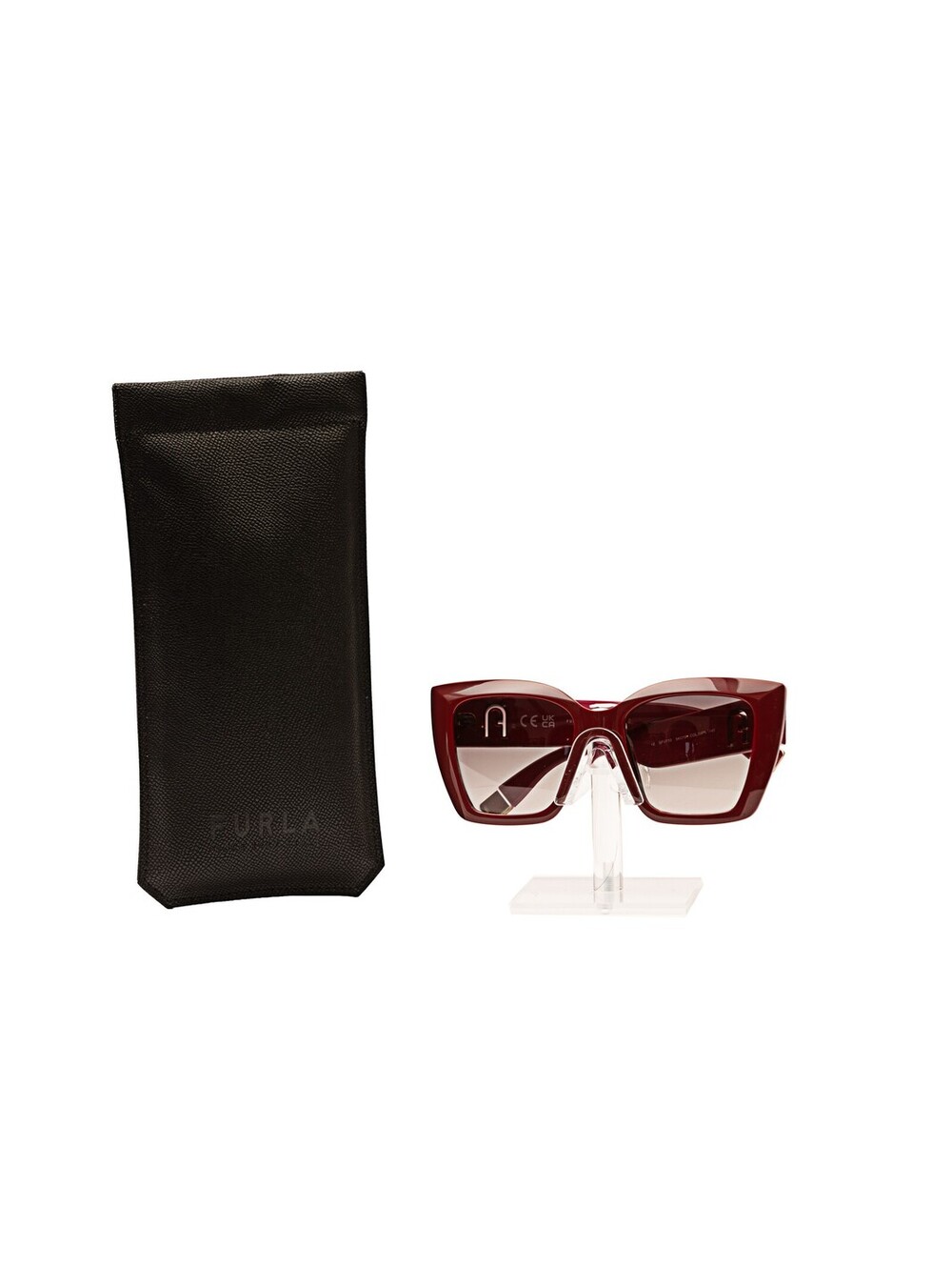 Furla Maroon Oversized Sunglasses Women Red Gradient Lenses